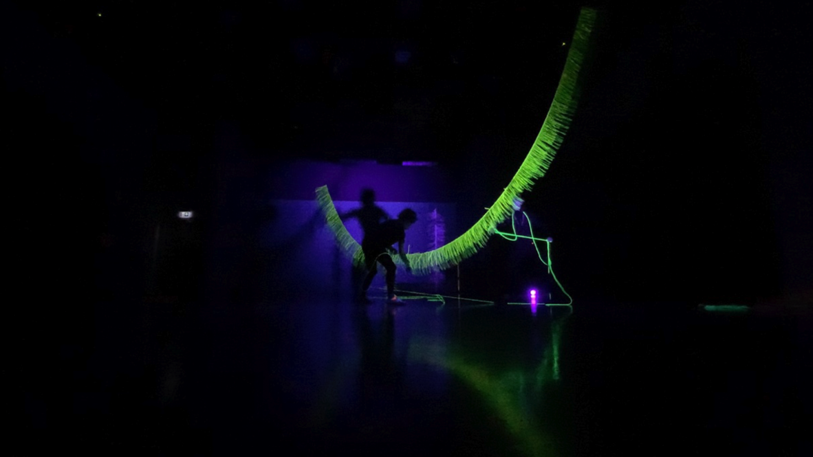 The Root installation (2021). Performed by Roxanne Korda and Wanshu Li.The Shell Gallery,  Birmingham City University
